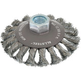 AllSteel™ Wire Brush, 4" Dia., 0.02" Fill, 5/8"-11 Arbor, Steel