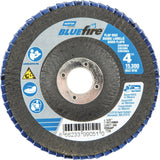 R884P BlueFire® Conical Flap Disc, 4" x 5/8", Type 29, P60 Grit, Zirconia Alumina