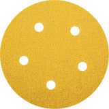 Gold Reserve™ Paper Hook & Loop Vacuum Disc, 5" Dia., P60 Grit, Aluminum Oxide, C-Weight