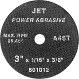 Power Abrasive A60T Cut-Off Wheel, 3" x 1/32", 3/8" Arbor, Type 1, 25460 RPM