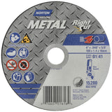 Metal RightCut Right Angle Cut-Off Wheel, 4-1/2" x 0.04", 7/8" Arbor, Type 01/41, Aluminum Oxide, 13580 RPM