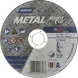 Metal RightCut Right Angle Cut-Off Wheel, 6" x 0.04", 7/8" Arbor, Type 01/41, Aluminum Oxide, 10185 RPM