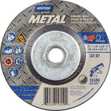 Metal Grinding Wheel, 4-1/2" x 1/4", 5/8"-11 Arbor, Aluminum Oxide, Type 27