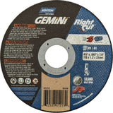 Gemini RightCut Right Angle Cut-Off Wheel, 4-1/2" x 0.045", 7/8" Arbor, Type 01/41, Aluminum Oxide, 13580 RPM