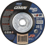 Gemini RightCut Right Angle Cut-Off Wheel, 4-1/2" x 0.045", 5/8"-11 Arbor, Type 27/42, Aluminum Oxide, 13580 RPM