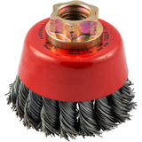 Knotted Wire Cup Brush, 2-3/4" Dia. x 5/8"-11 Arbor