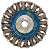 Full Cable Twist Wire Wheel, 5" Dia., 0.02" Fill, 5/8"-11 Arbor, Stainless Steel