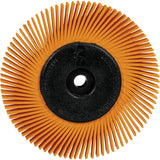 Scotch-Brite™ Type A Precision Radial Bristle Brush PN-RB with Adapter, Ceramic, 80+ Grit, 6" Dia.