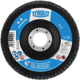 2-in-1 Flap Disc, 4-1/2" x 22.5 mm, Type 27A, 60 Grit, Ceramic Alumina