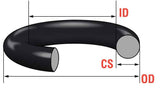 O-Ring 100mm x 104mm x 2mm - EPDM (70) Black
