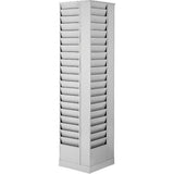 Literature Storage Racks, Rotating, 80 Slots, Steel, 14-1/8" W x 14-1/8" D x 66" H
