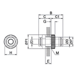Bulkhead Union 3/8" Tube Push to Connect - Polymer