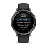 Venu® 4 – 41 mm Slate with Black Silicone Band
