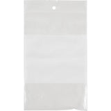 White Block Poly Bags, Reclosable, 6" x 4", 2 mils