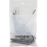 White Block Poly Bags, Reclosable, 6" x 4", 2 mils