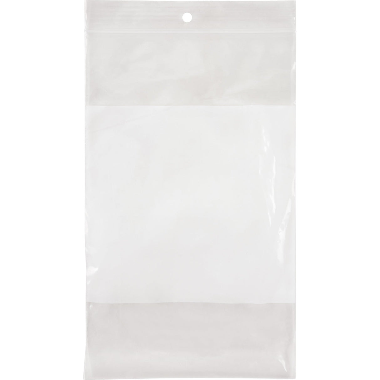 White Block Poly Bags, Reclosable, 8" x 5", 2 mils