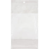 White Block Poly Bags, Reclosable, 8" x 5", 2 mils