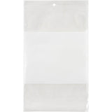 White Block Poly Bags, Reclosable, 9" x 6", 2 mils