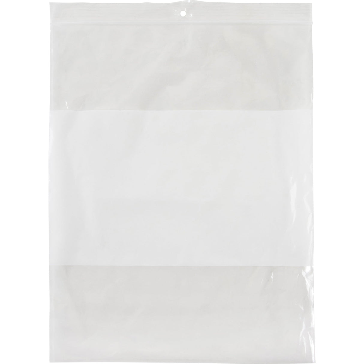White Block Poly Bags, Reclosable, 10" x 8", 2 mils