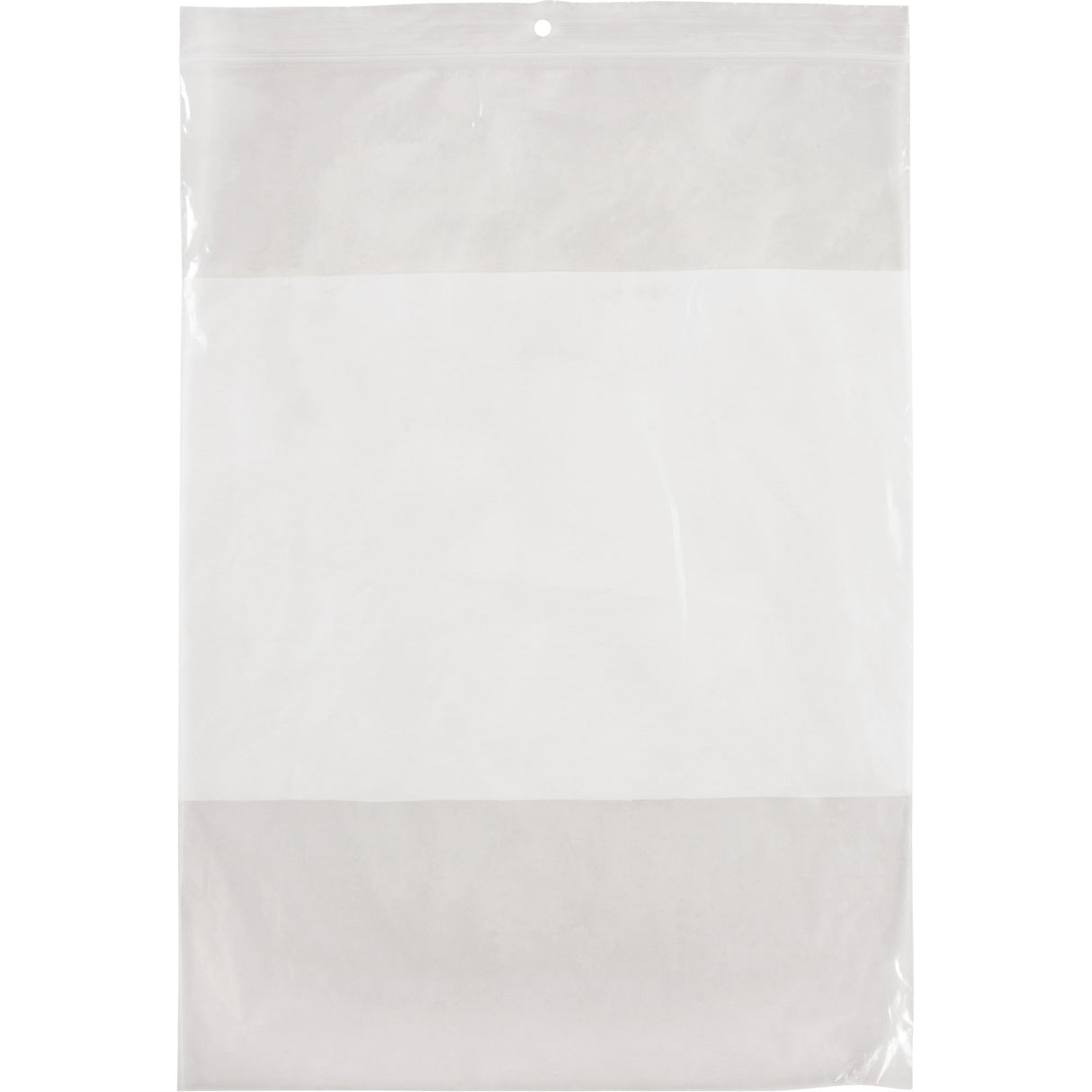White Block Poly Bags, Reclosable, 12" x 9", 2 mils