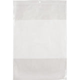 White Block Poly Bags, Reclosable, 12" x 9", 2 mils