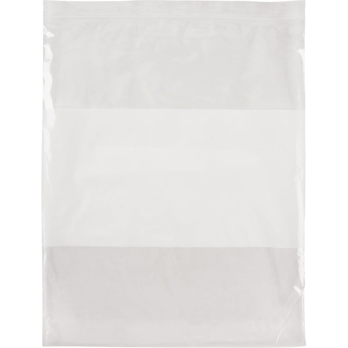 White Block Poly Bags, Reclosable, 15" x 12", 2 mils