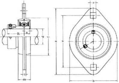 PFL207 | Pressed Steel 2-Bolt Flangettes For Shaft Dia. 1-1/4"- 1-5/16"- 1-3/8"- 1-7/16"