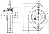PFL207 | Pressed Steel 2-Bolt Flangettes For Shaft Dia. 1-1/4"- 1-5/16"- 1-3/8"- 1-7/16"
