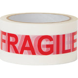 "Fragile" Box Sealing Tape, Hot Melt Adhesive, 2 mils, 48 mm (2") x 100 m (328')