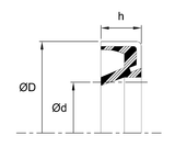 Pin Wiper (WS) 40mm x 50mm x 4mm - Polyurethane/Steel