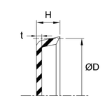 Piston Cup (CH) 4.000" x 0.625" (H) x 0.156" (TK) - Nitrile