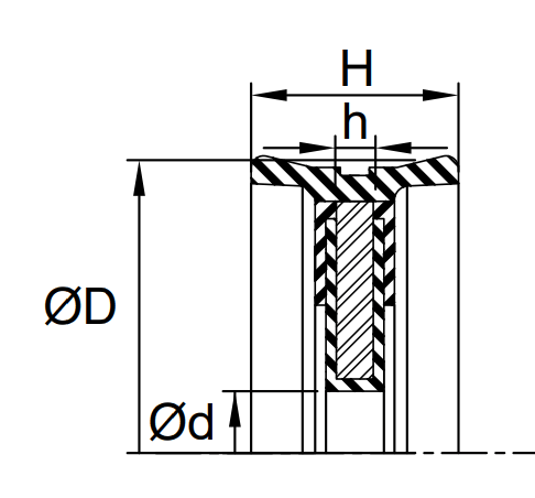 Piston Cup (P1B) 32mm x 8mm x 15mm - Nitrile/Steel