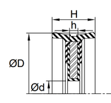 Piston Cup (P1B) 63mm x 12mm x 22mm - Nitrile/Steel