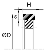 Piston Seal (169B) 2.500" x 2.187" x 0.121" - Bronze Filled Teflon/Nitrile