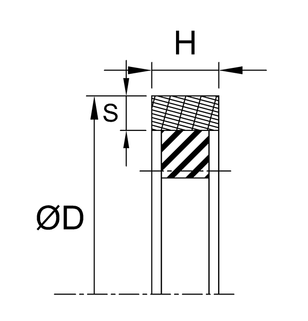 Piston Seal (169G) 2.500" x 2.187" x 0.121" - Glass Filled Teflon/Nitrile
