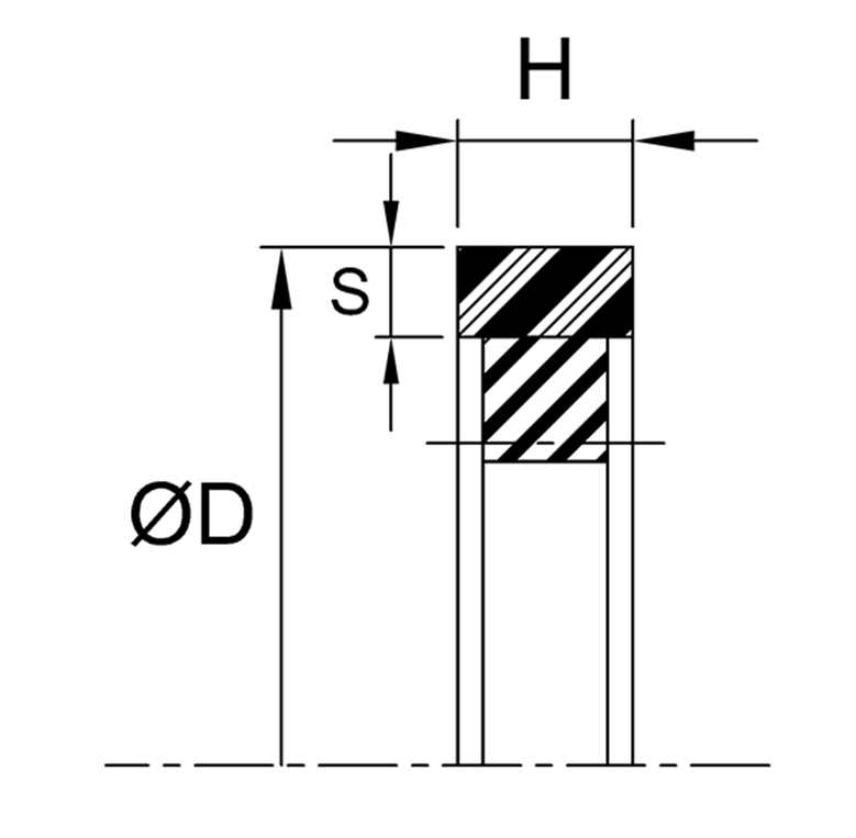 Piston Seal (169U) 3.000" x 2.462" x 0.274" - Polyurethane/Nitrile
