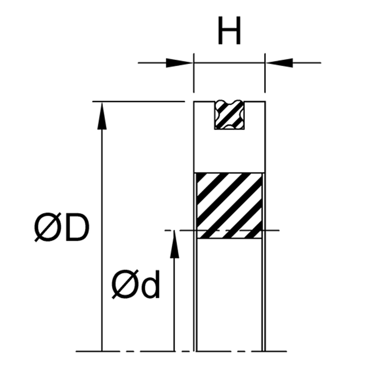 Piston Seal (AQ) 4.000" x 3.384" x 0.271" - BR.PTFE/NBR