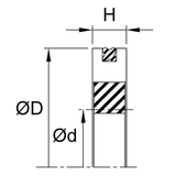 Piston Seal (AQ) 5.000" x 4.384" x 0.271" - BR.PTFE/NBR