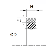 Piston Seal (C914) 6.500" x 5.740" x 0.375" - Nylon/Nitrile