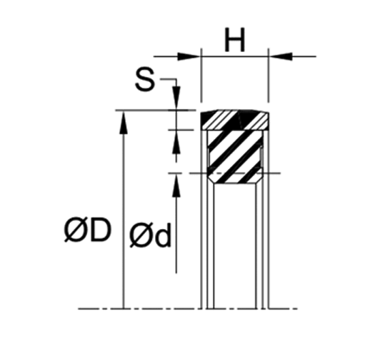 Piston Seal (HDP 330) 5.500" x 0.375" - Nylon/Nitrile