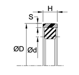 Piston Seal (HDP 330) 6.000" x 0.375" - Nylon/Nitrile