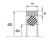 Piston Seal (P2B) 12mm x 7.1mm x 2mm - Teflon/Nitrile