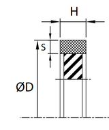 Piston Seal (P2G) 120mm x 99mm x 8.1mm - Nylon/Nitrile
