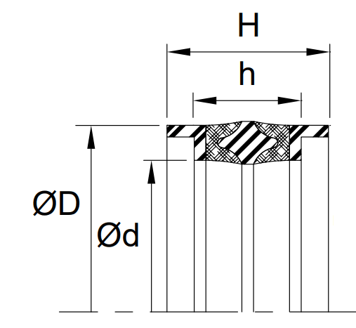 Piston Seal (P3C) 3.000" x 2.250" x 1.445" - NEOFAB/POM