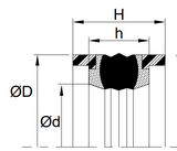 Piston Seal (P5B) 165mm x 140mm x 44.4mm - NBR/PA/POM