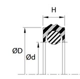 Piston Seal (PSP) 2.000" x 1.625" x 0.235" - Polyurethane/Nitrile