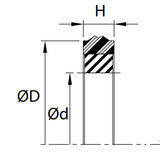 Piston Seal (PSP-A) 5.000" x 4.625" x 0.260" - Polyurethane/Nitrile