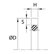 Piston Seal (TFES) 6.000" x 5.482" x 0.143" - Teflon/Nitrile