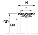 Piston Seals (P3C) 50mm x 38mm x 28.9mm - Neo-Fabric/Polyacetal