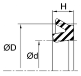 Piston U-Seal (E4) 1.750" x 1.375" x 0.187" - Nitroxile